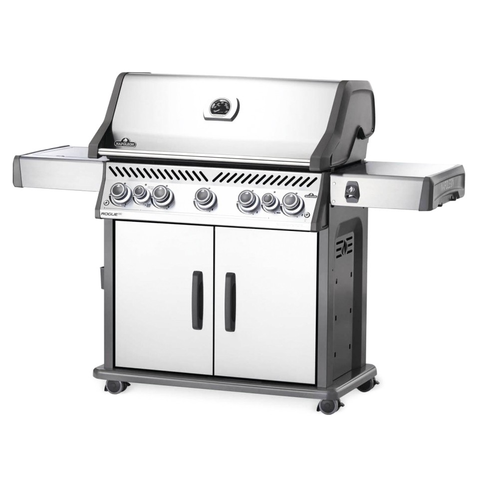 Srebrny grill gazowy NAPOLEON Rogue 625 z 5 palnikami
