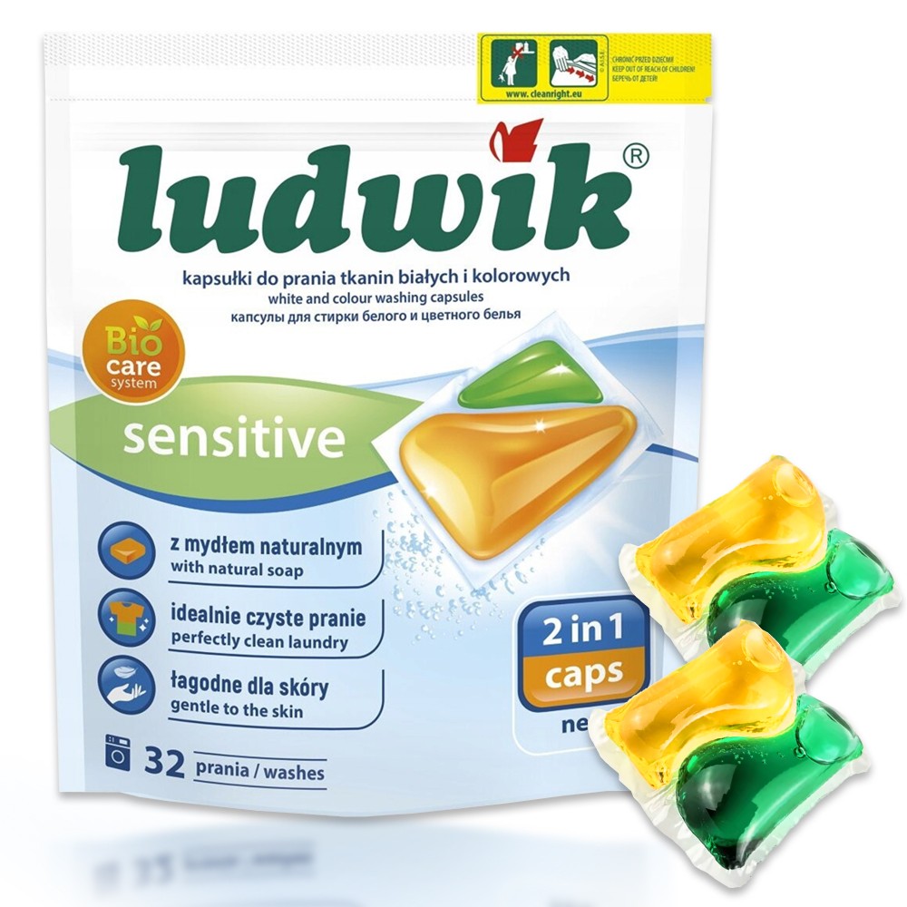 LUDWIK Sensitive Kapsułki do prania uniwersalne BIO CARE 2w1