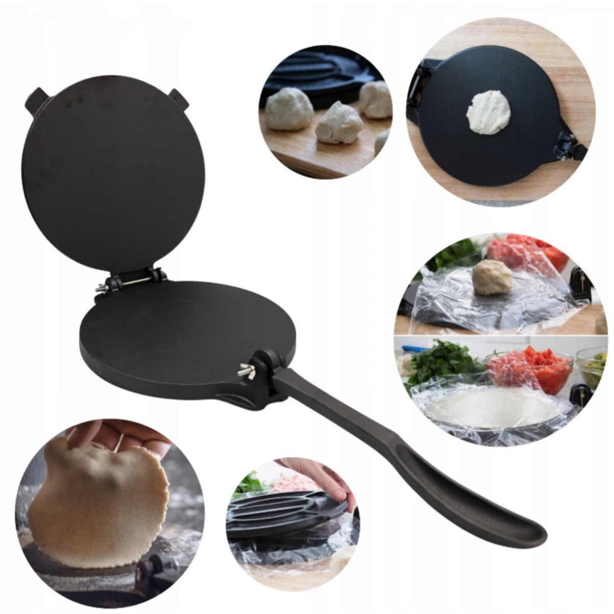 Żeliwna Praska do Tortilli Wrapów Placków Hage 25 cm