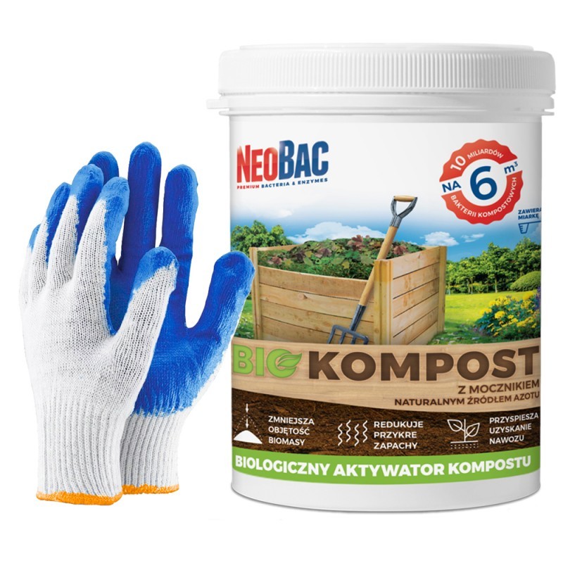 NeoBac BIO KOMPOST Biologiczny Aktywator Kompostu 1kg + rękawice