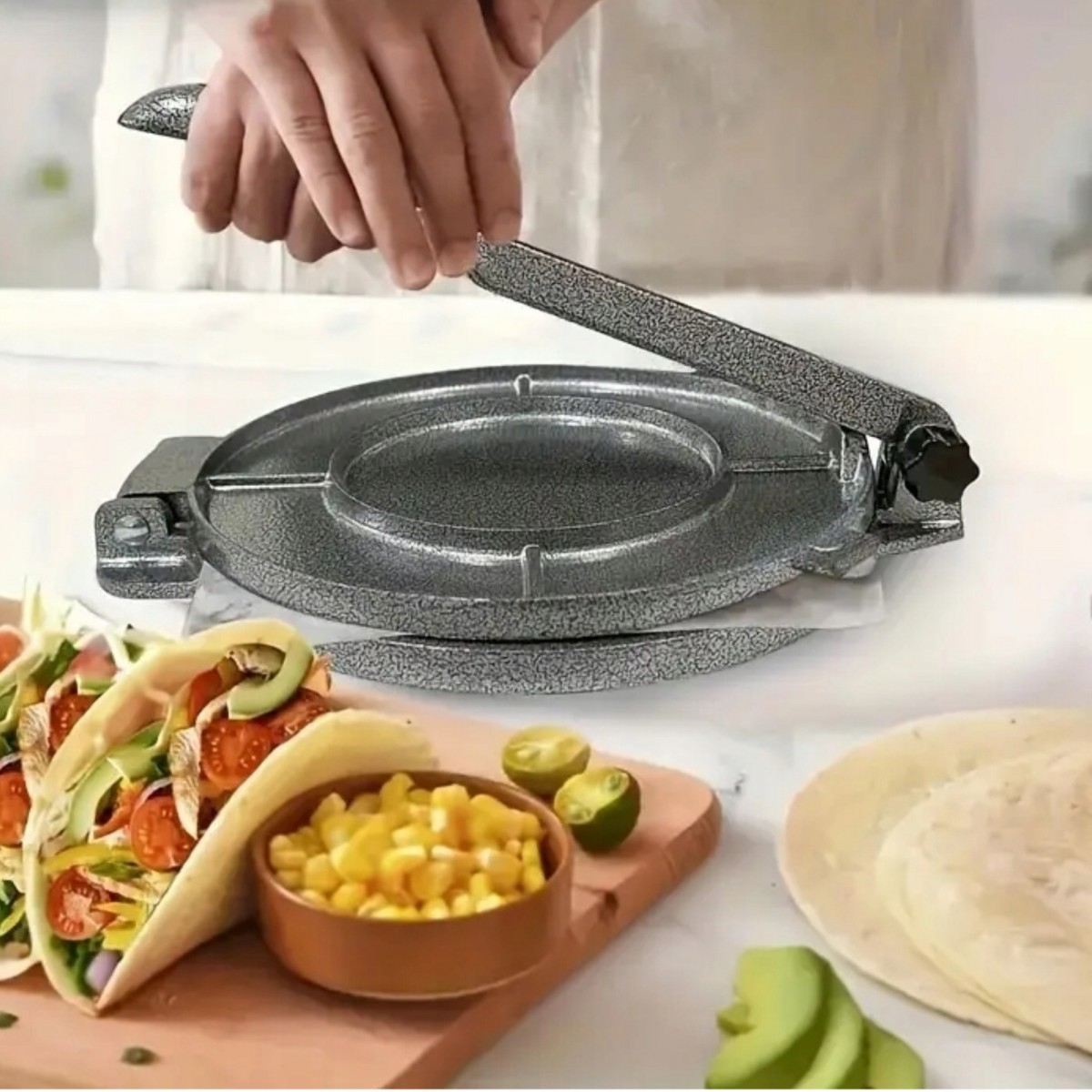 Żeliwna Praska do Tortilli Wrapów Placków Hage 20 cm