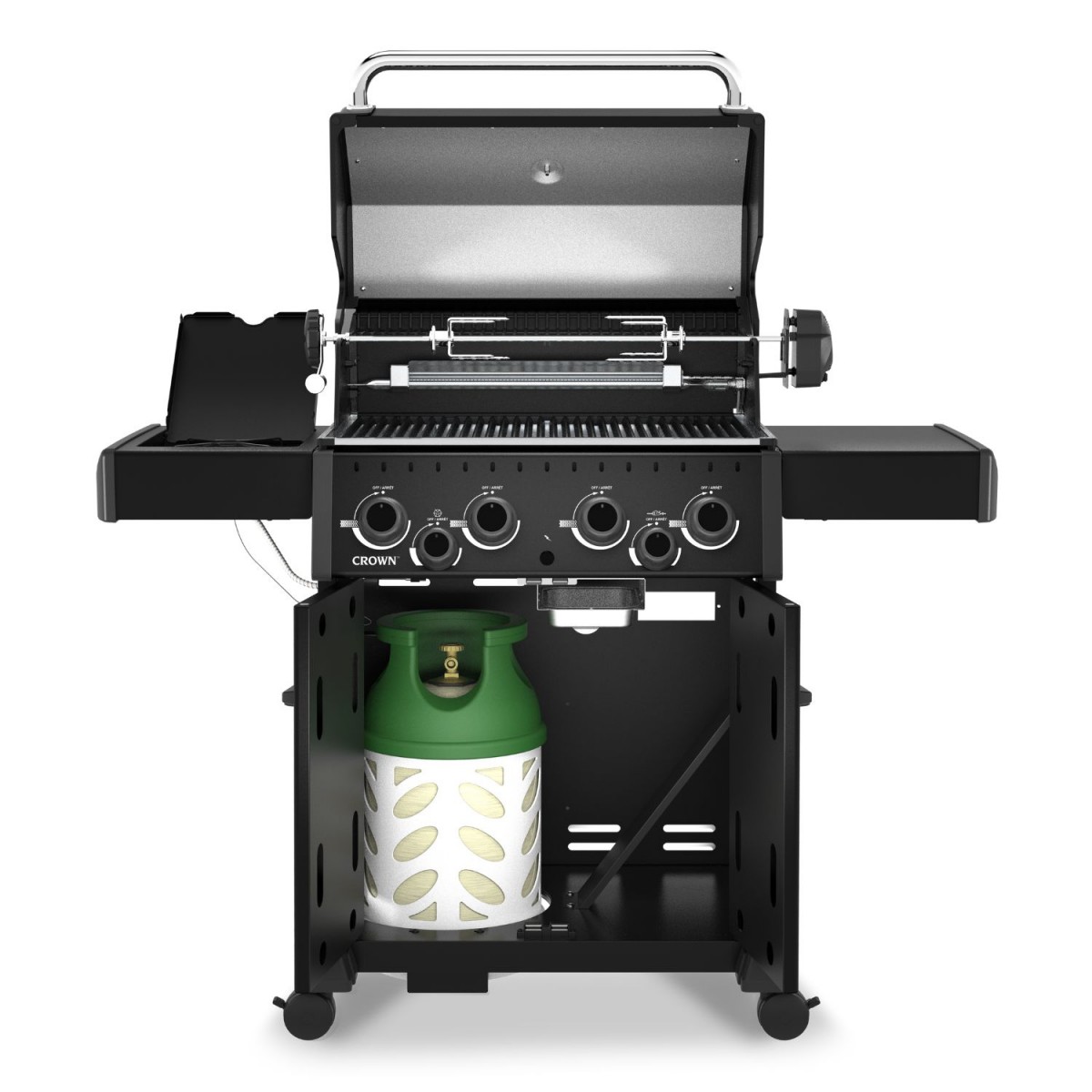 Grill Gazowy Broil King Crown 440 Shadow Palnik IR boczny i Rożen (865183PL)