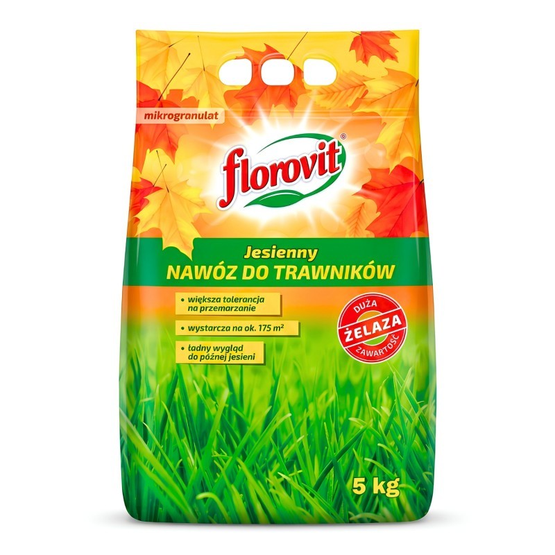 Jesienny Nawóz do Trawników Granulat FLOROVIT Worek 5 kg
