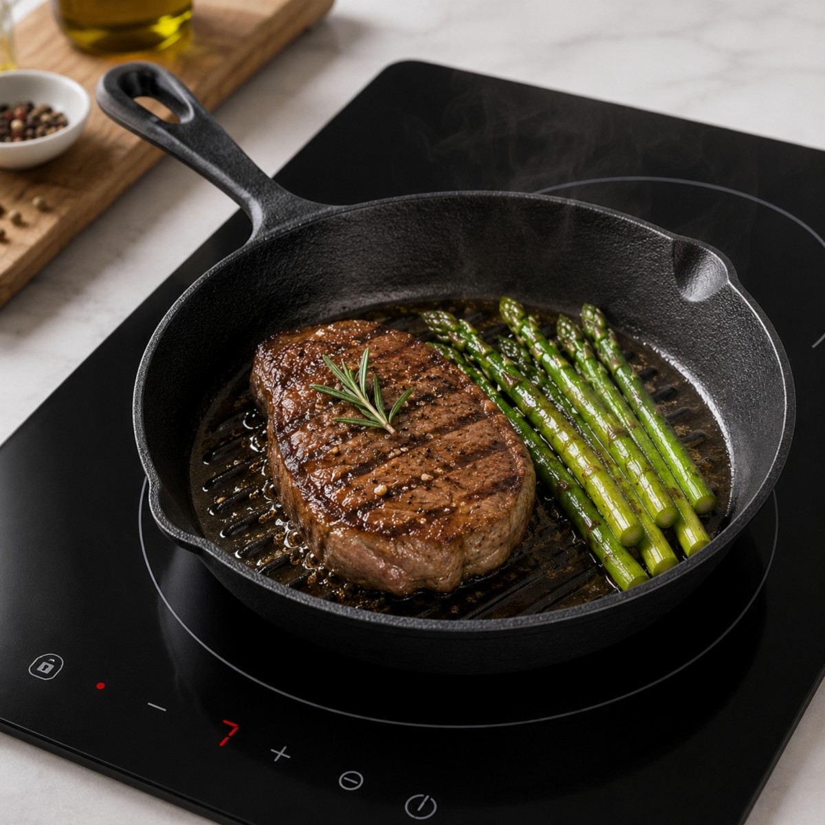 Patelnia Żeliwna Grillowa Indukcja Gaz HAGE 30 cm