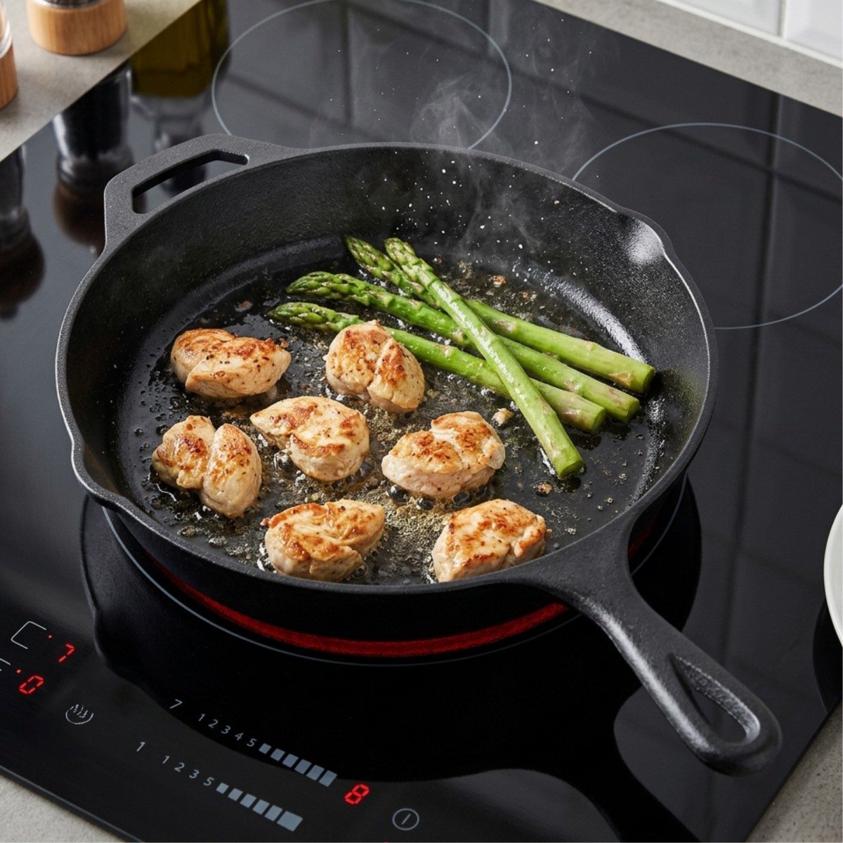 Patelnia Żeliwna z Uchem Grillowa Hage 26,5 cm Indukcja Ognisko Grill Gaz