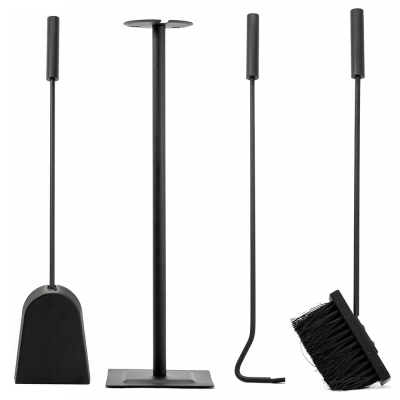 Zestaw kominkowych narzędzi pogrzebacz zmiotka szufelka + stojak 51 cm