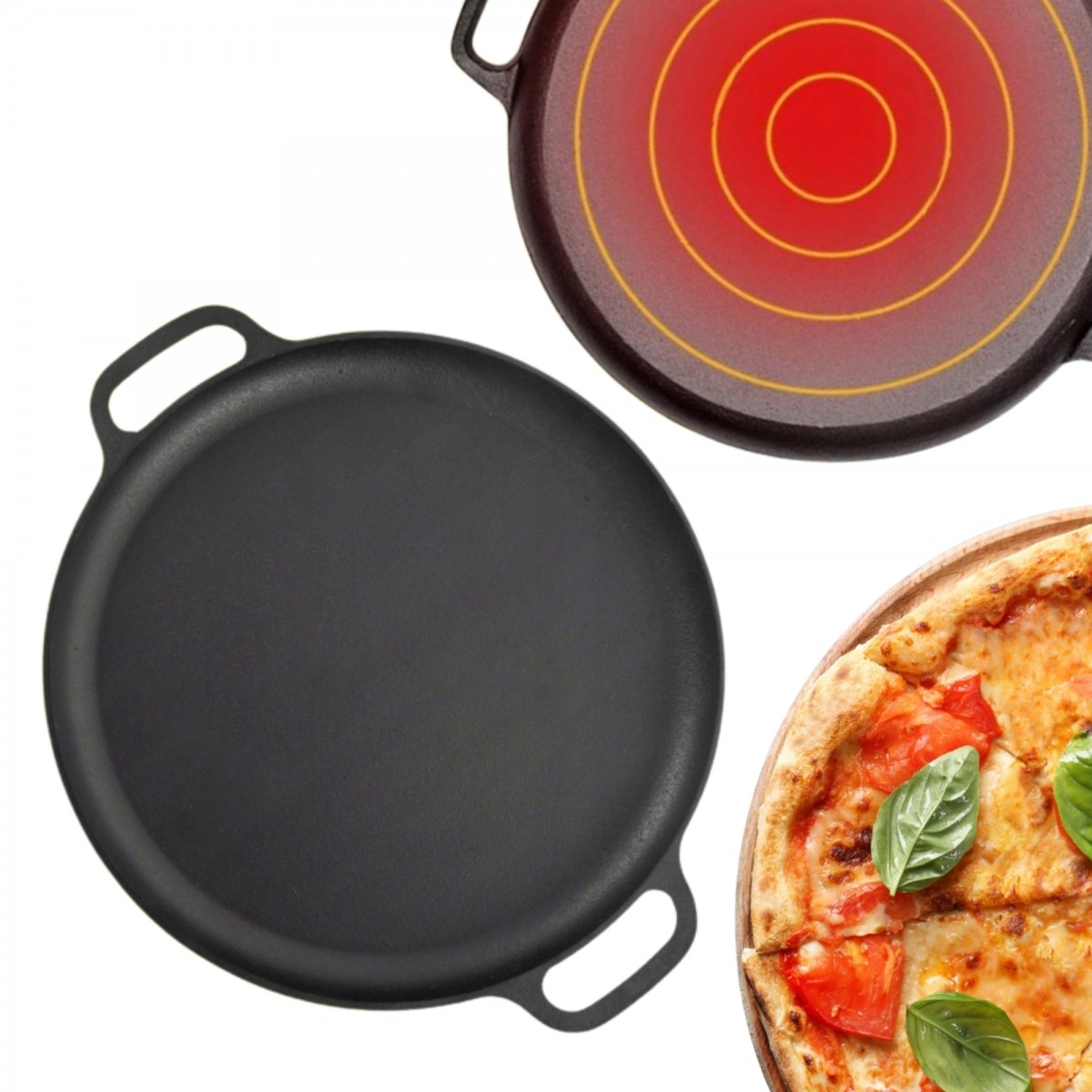 Płaska Patelnia do Pizzy na Naleśniki HAGE 30cm