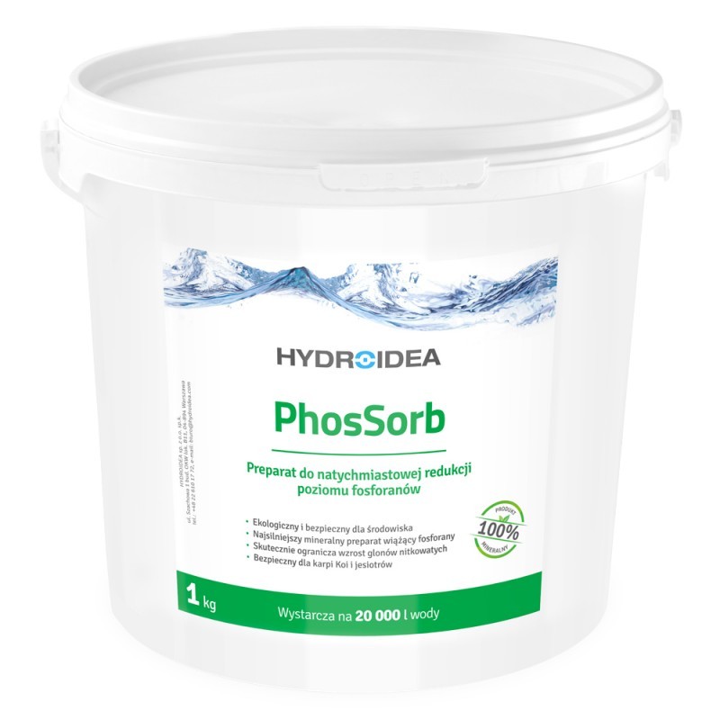 Hydroidea PhosSorb Wiązanie Fosforanów Usuwanie Glonów 1kg