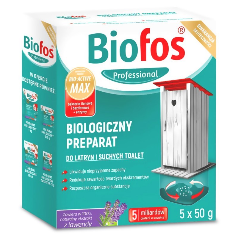 BIOFOS Biologiczny preparat do latryn i toalet 50 g 5 saszetek
