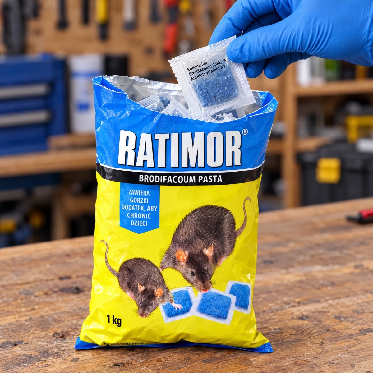 Trutka na Myszy Szczury Pasta Ratimor Brodifacoum worek 1kg