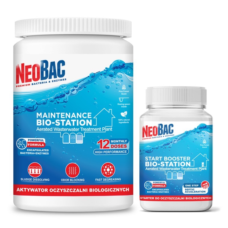 Zestaw NeoBac BIO-STATION Starter + Aktywator do bio oczyszczalni ROK