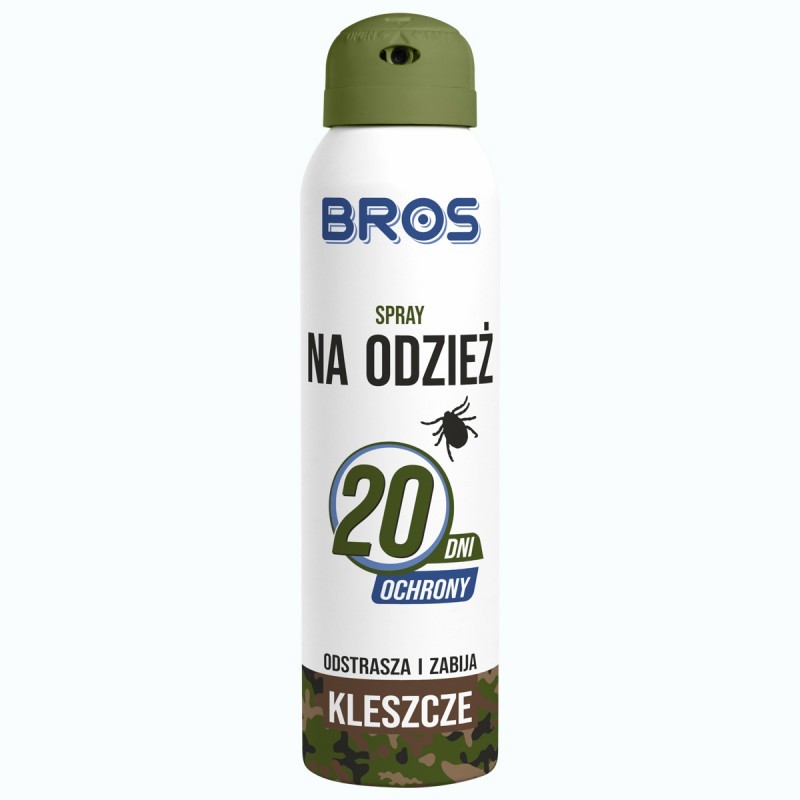 BROS Spray na odzież odstrasza i zabija Kleszcze 20 dni 90 ml