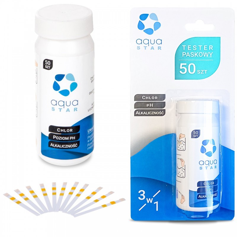 Aqua Star Tester do basenu Tester pH poziom chloru odczyn 50 s.