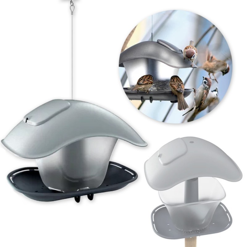 Karmnik dla ptaków domek z daszkiem Birdyfeed Square Antracytowy