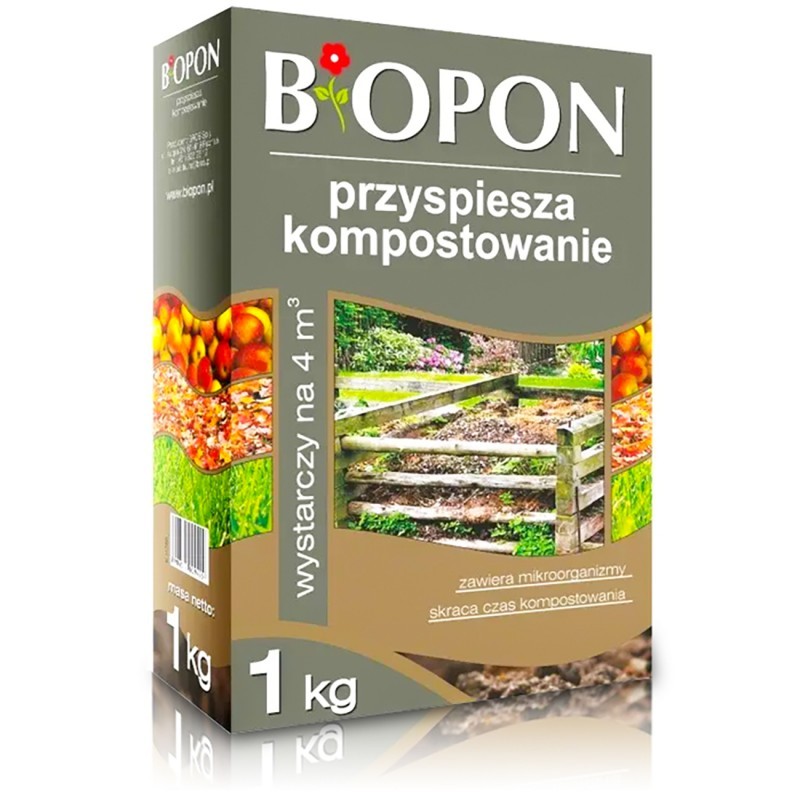 BIOPON Bakterie Kompostowe Przyspiesza Kompostowanie 1kg + rękawice