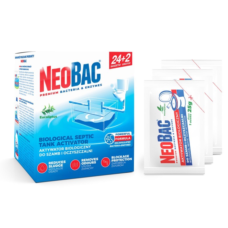 NeoBac Aktywator do szamb oczyszczalni 25 saszetek 25g