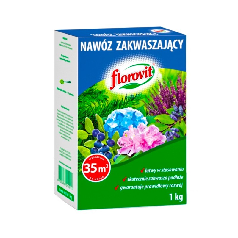 FLOROVIT Nawóz zakwaszający Do roślin KWAŚNOLUBNYCH granulat wieloskładnikowy 1 kg