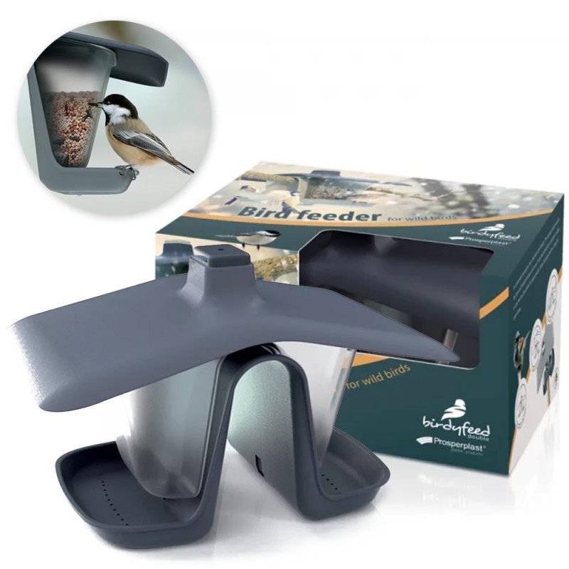 Karmnik dla ptaków Birdyfeed Double podwójny domek Antracyt