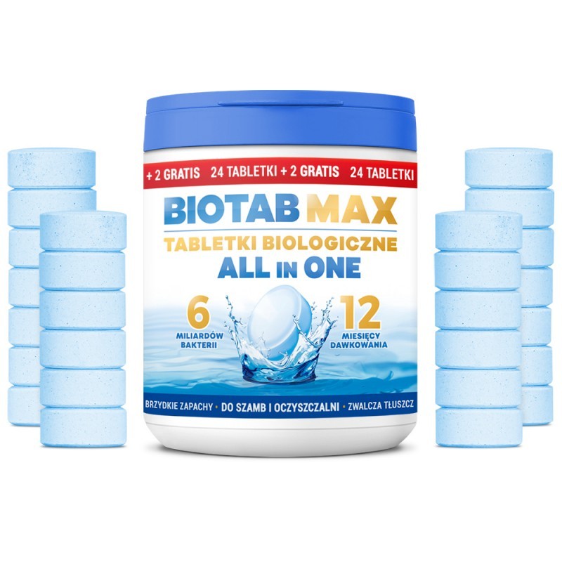 BioTab MAX All in One Tabletki biologiczne do szamba oczyszczalni 24+2